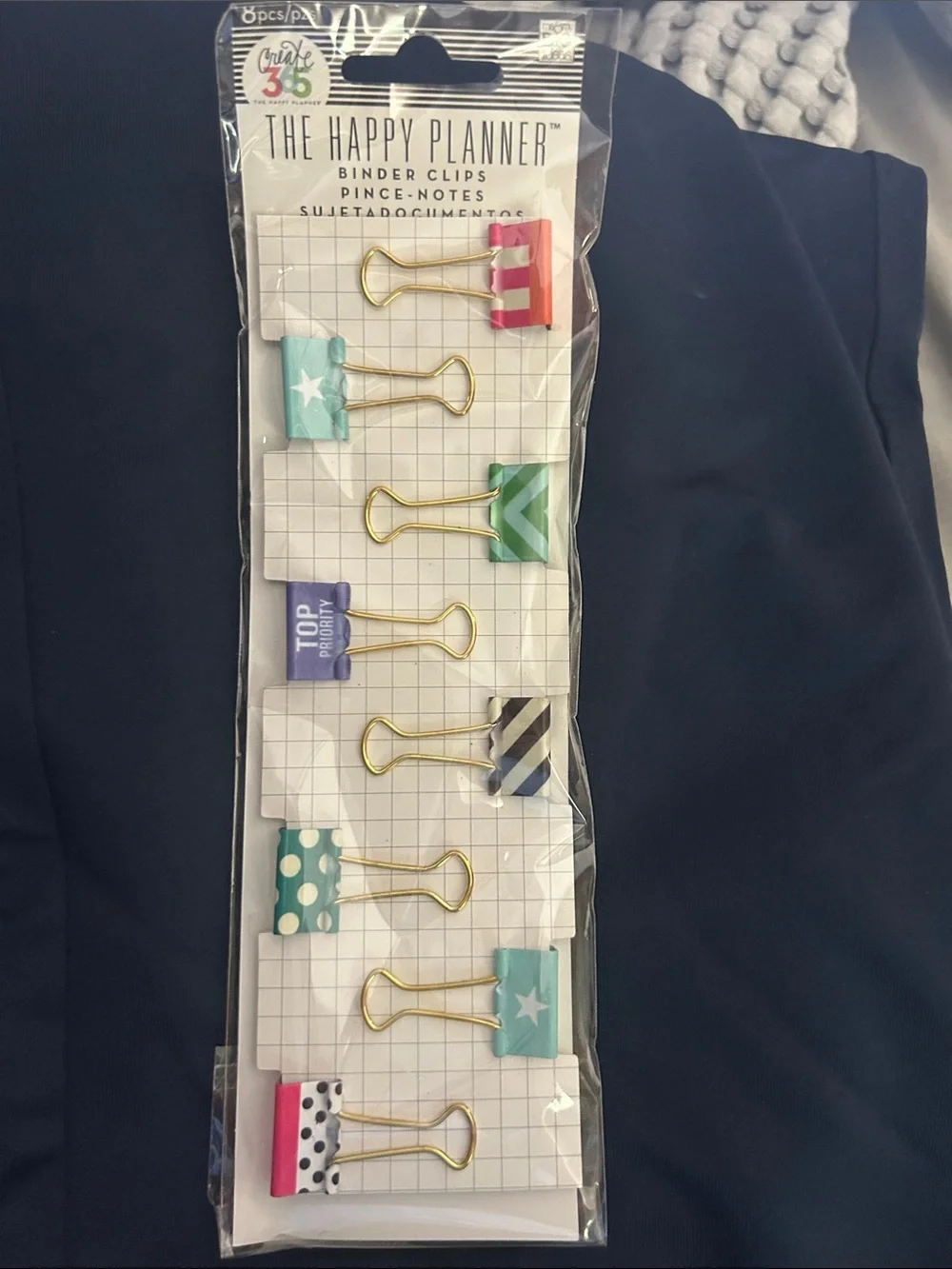 The Happy Planner Gold Binder Clips - Aqua, Pink, Green, Purple, Black & White